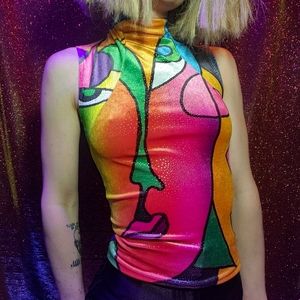 Vintage picaso artsy sleeveless top